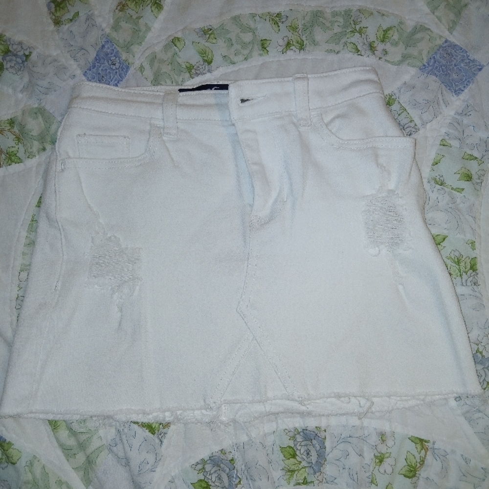 White Denim Skirt